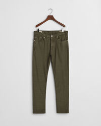 Slim fit jeans af bomuld og h&oslash;r