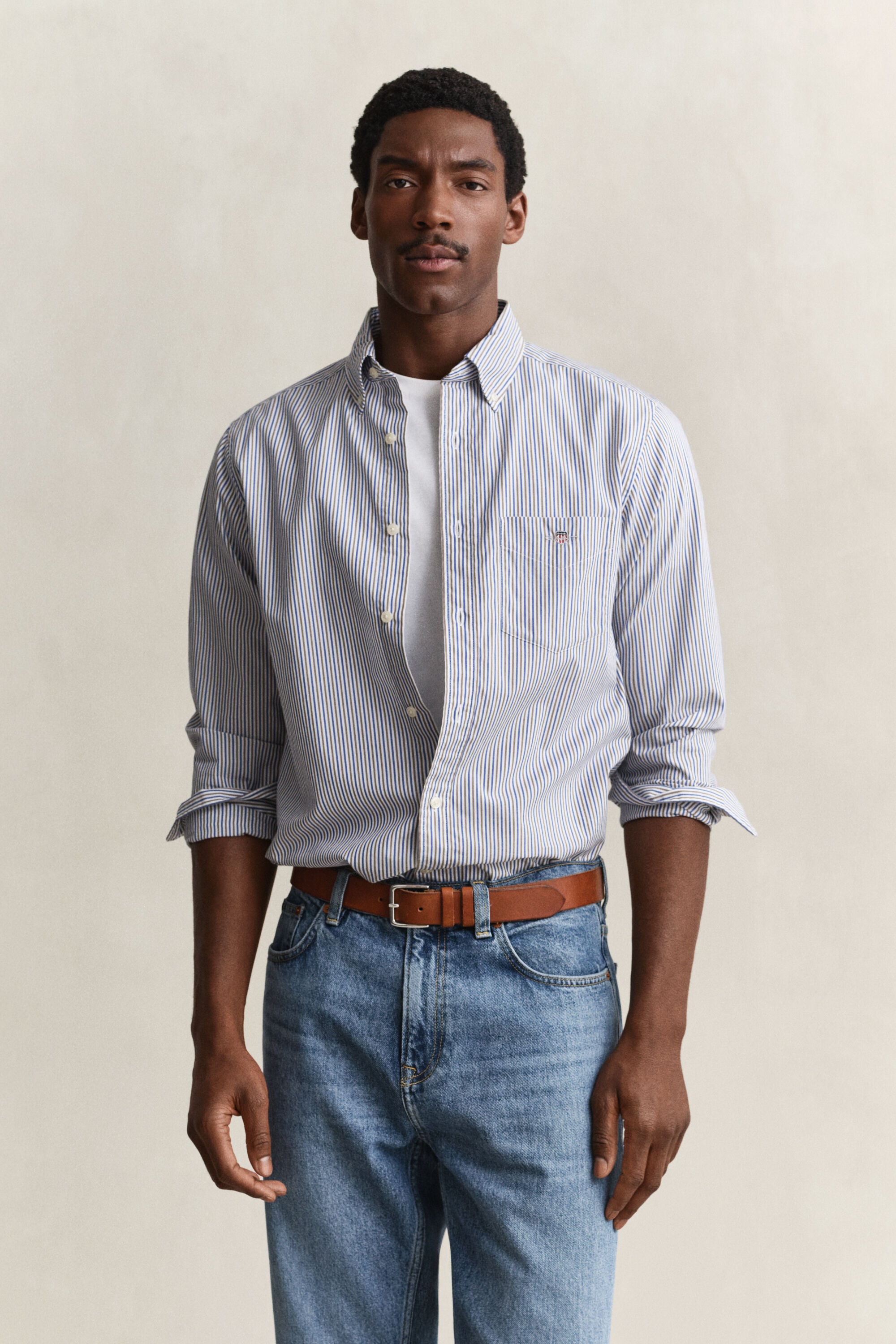 Stribet poplin-skjorte