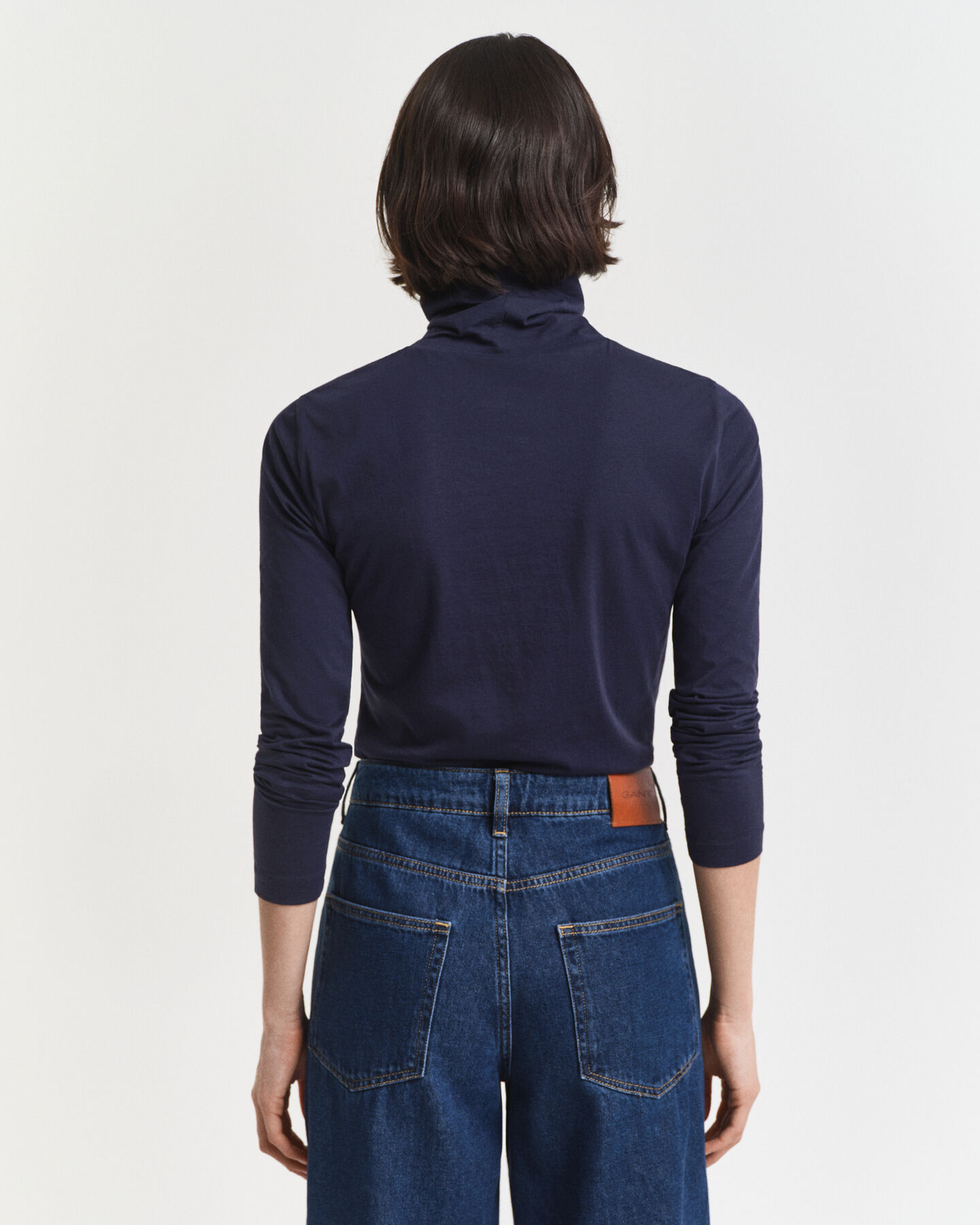 Let top i bomuld med rullekrave