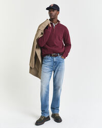 Sacker Rib sweatshirt med halv lynlås