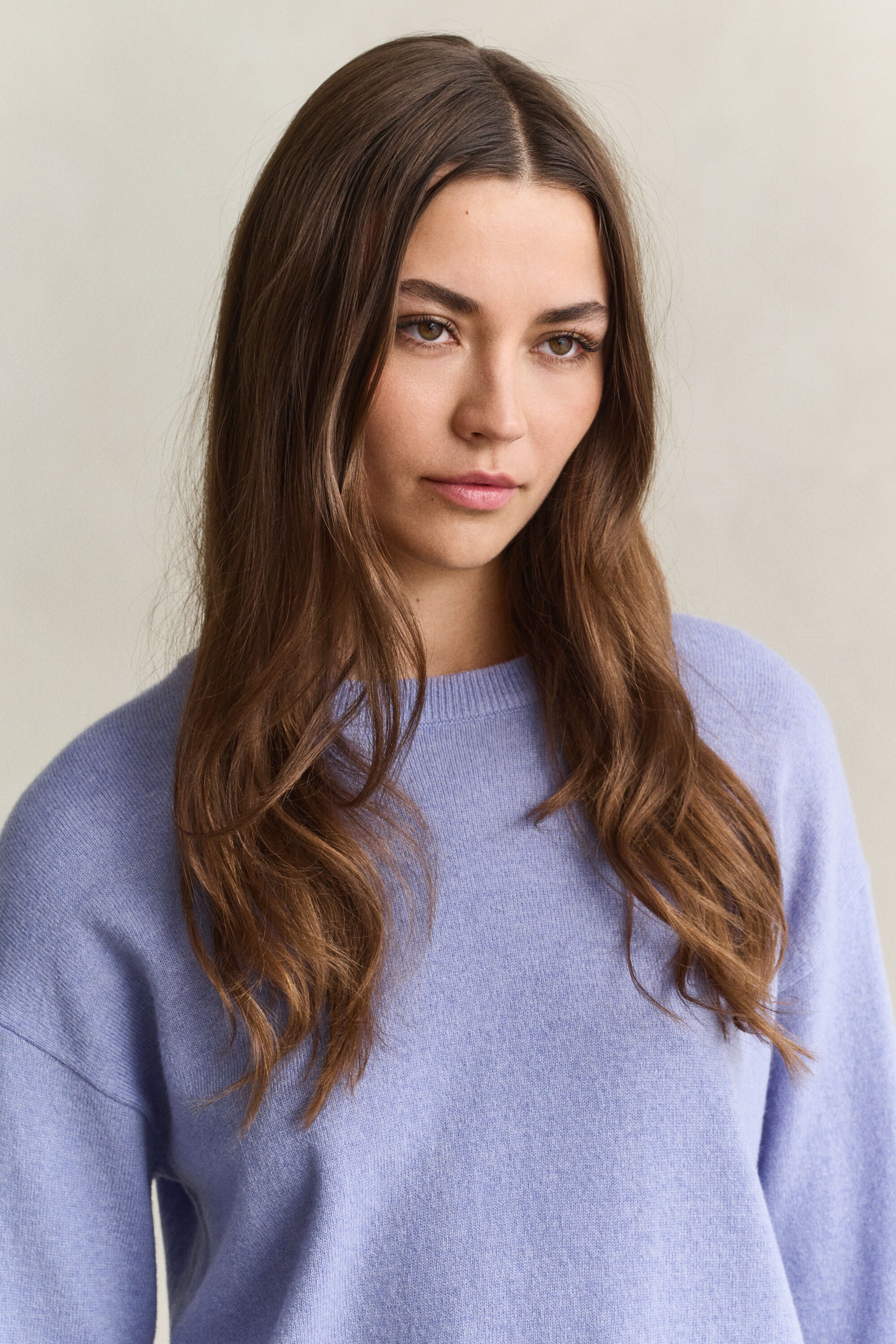 Crewneck sweater i ekstra fin lammeuld