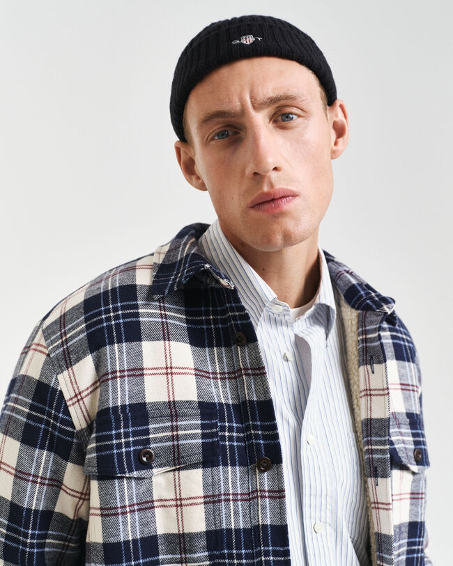 Regular fit fleece-foret overskjorte i flannel