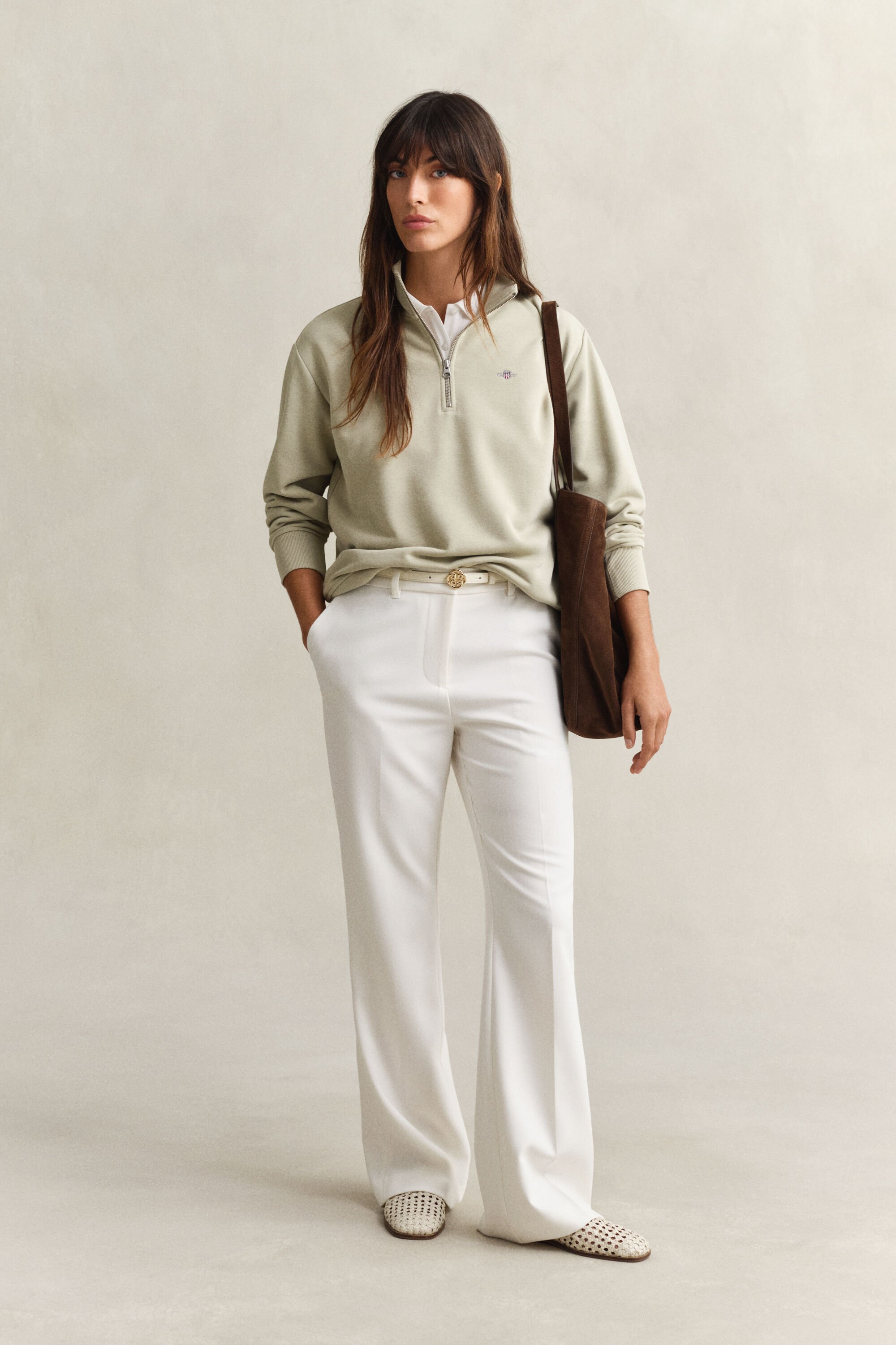 Shield sweatshirt med halv lynlås