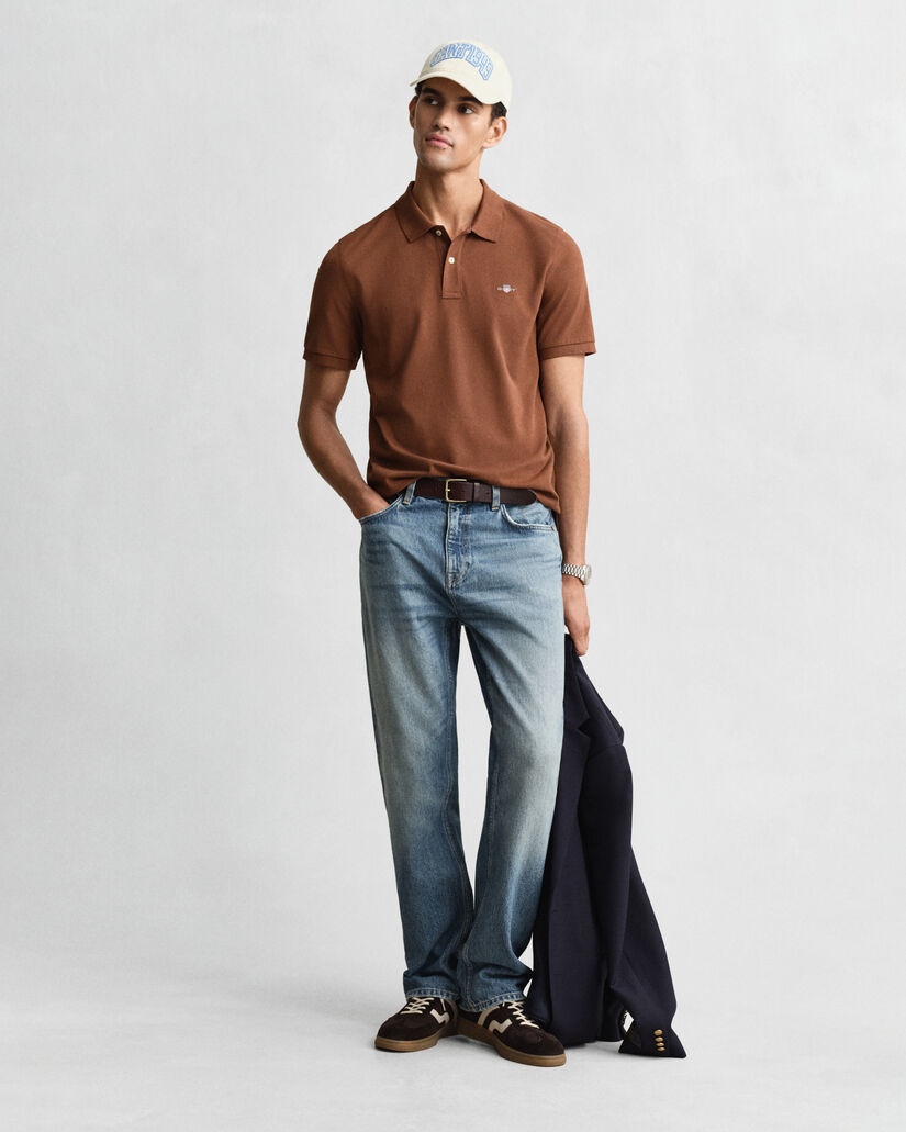 Regular fit Shield Piqu&eacute; poloskjorte