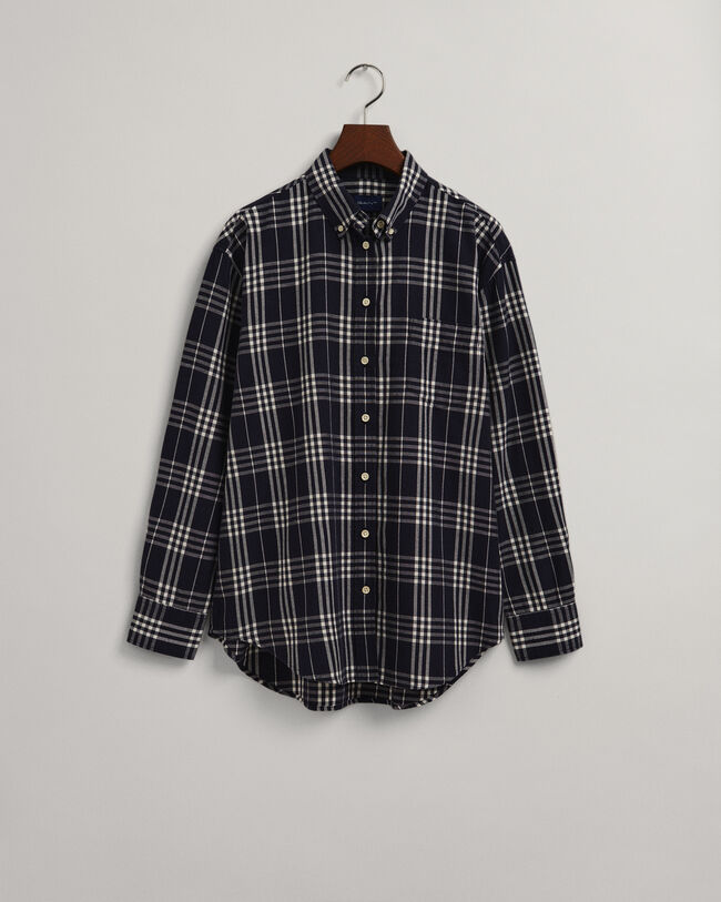 Relaxed fit ternet flannelskjorte