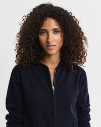 Hættetrøje af ekstra fin lammeuld med lynlås