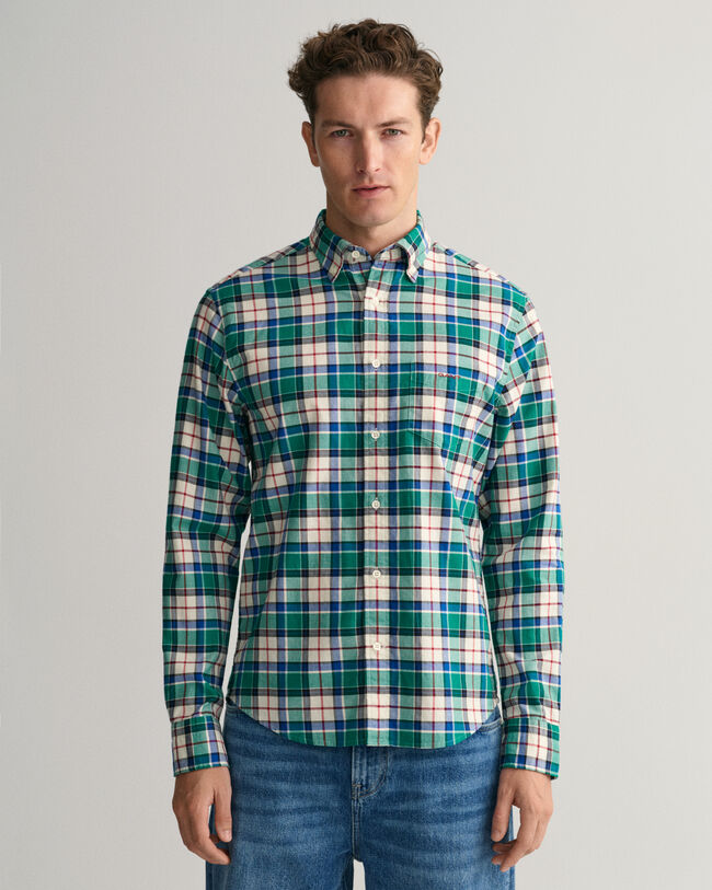 Regular fit ternet Oxford skjorte