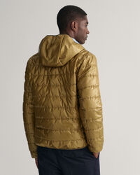 Vendbar jakke med h&aelig;tte