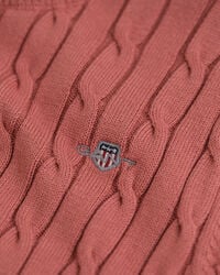 Teen Girls kortærmet sweater af strækbomuld med kabelstrik