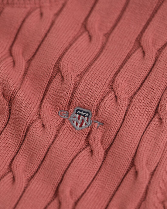 Teen Girls kortærmet sweater af strækbomuld med kabelstrik