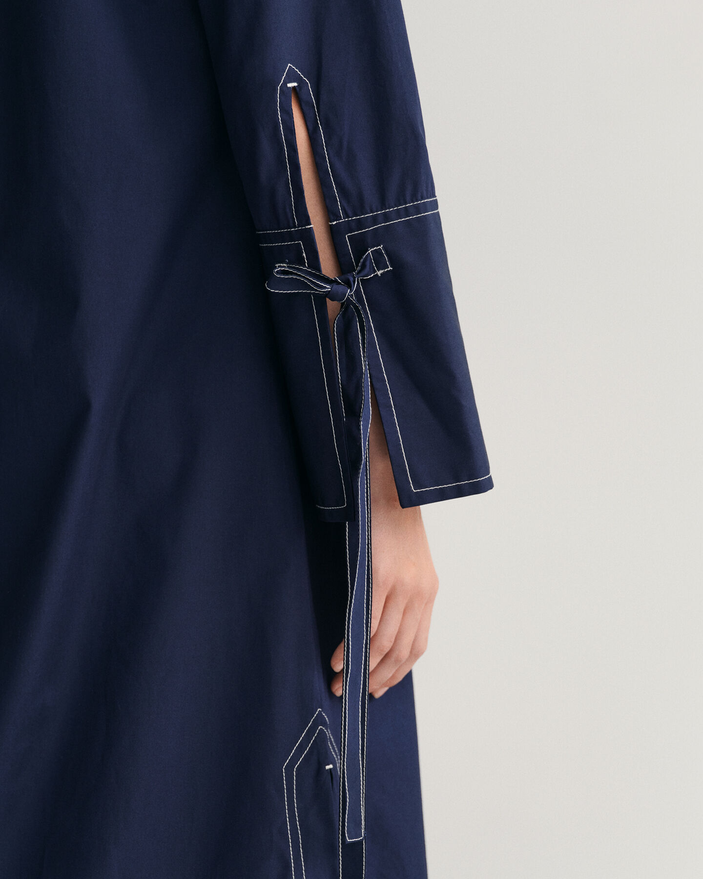 Skjortekjole med kontrastsyning