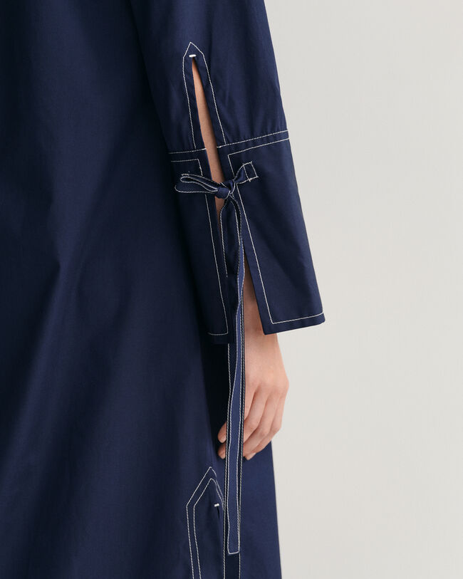 Skjortekjole med kontrastsyning