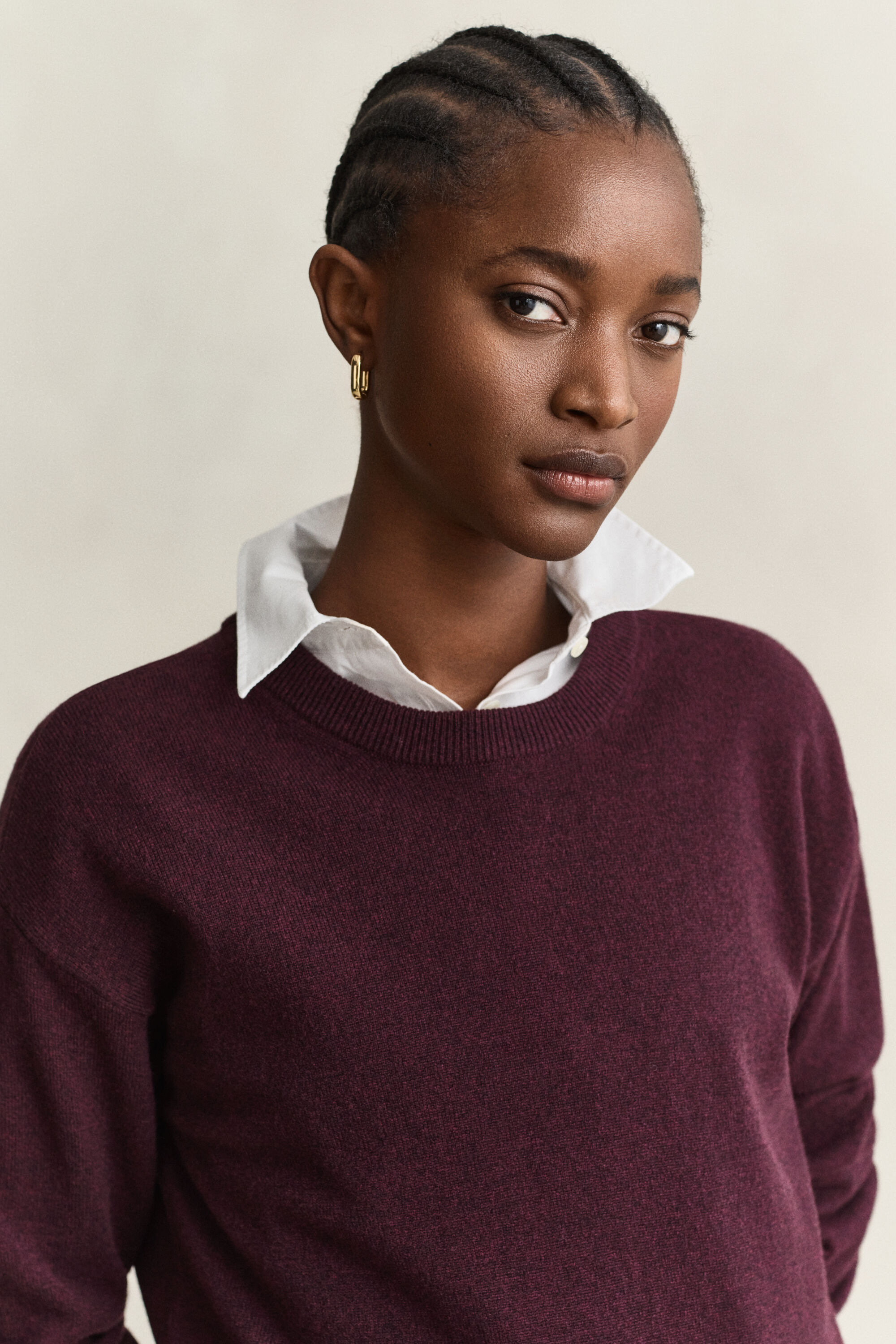 Crewneck sweater i ekstra fin lammeuld