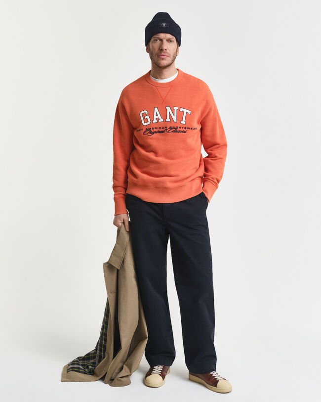 Sweatshirt med college-grafik og crewneck