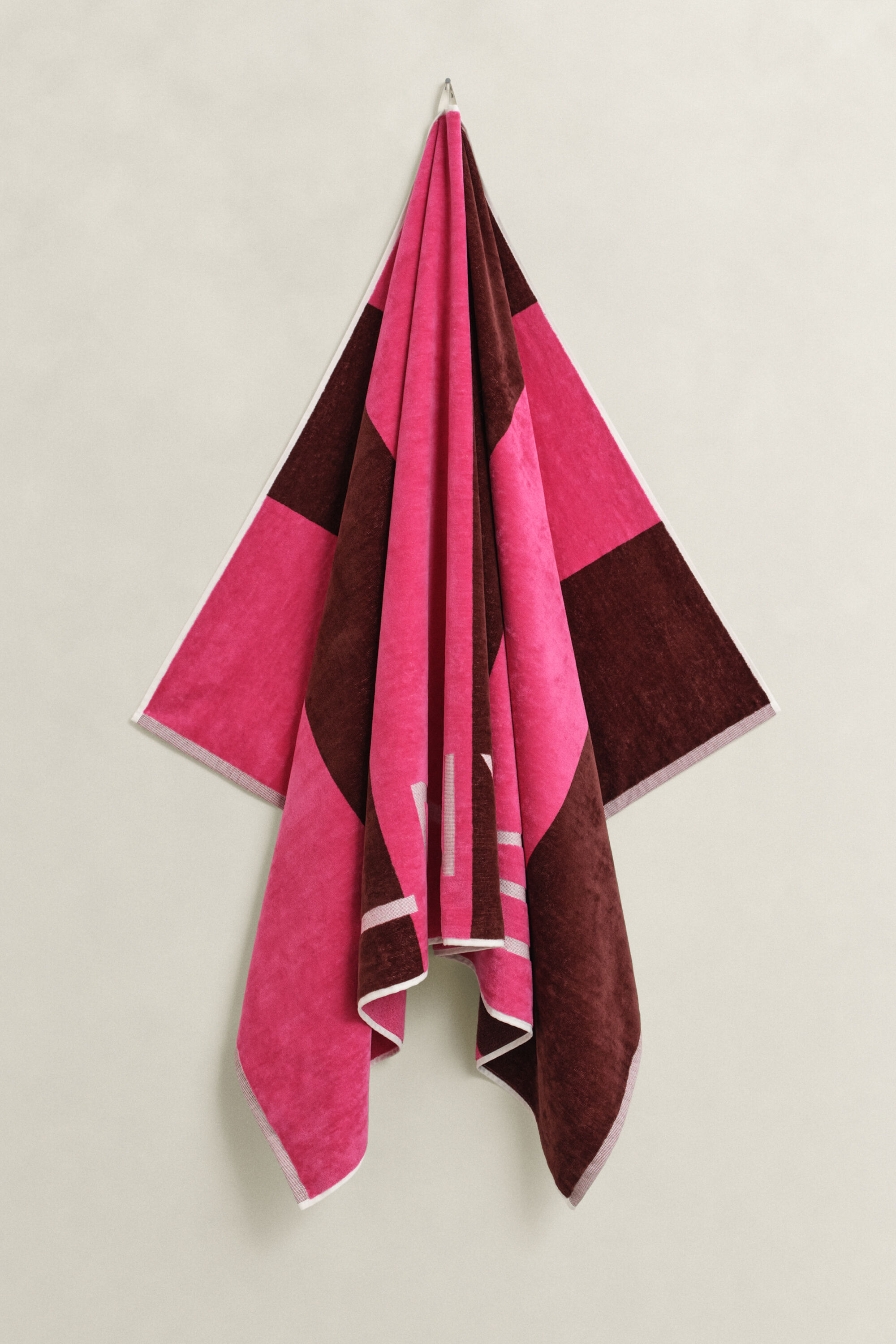 Blokstribet strandhåndklæde