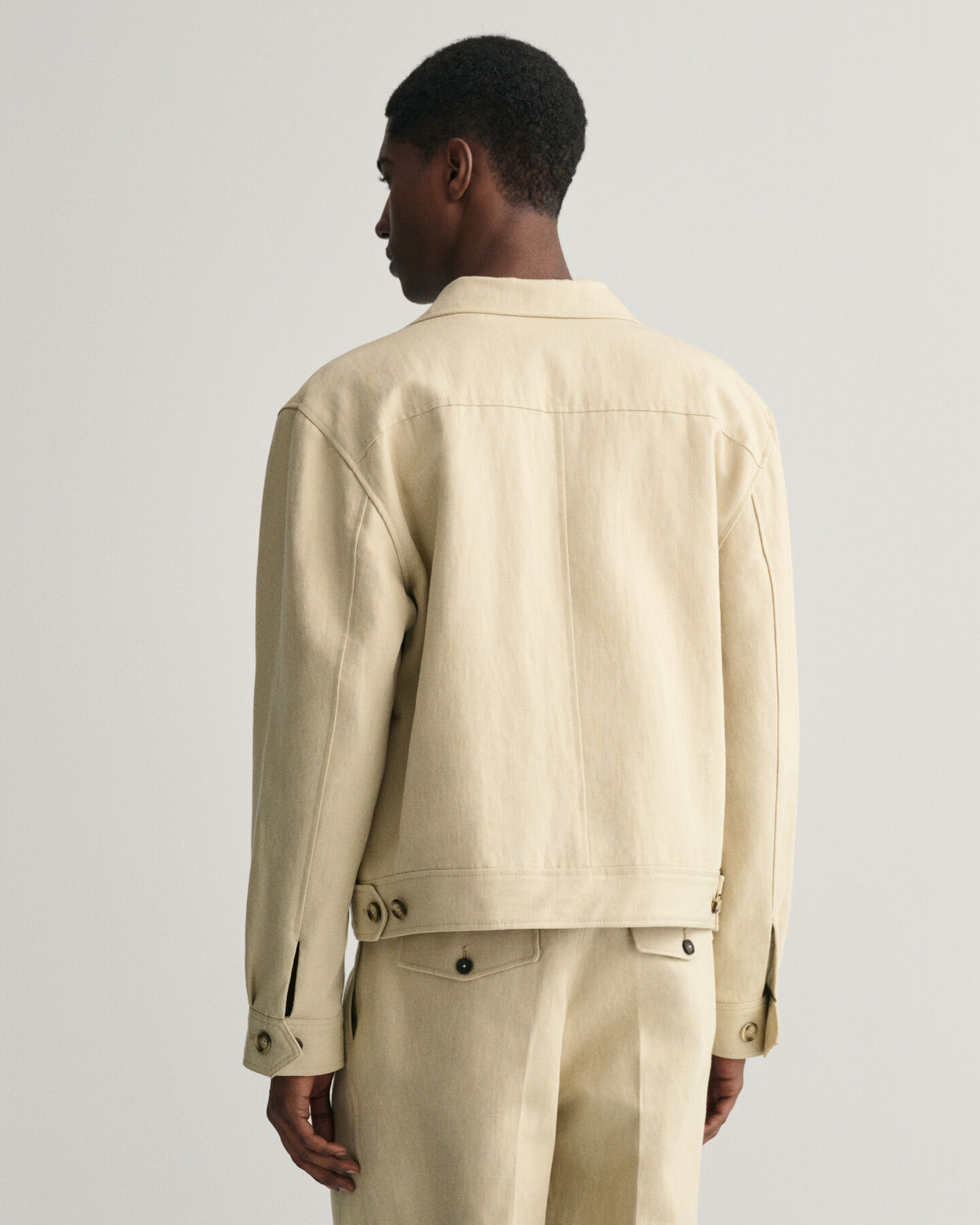 Relaxed fit jakkesæt-jakke af bomuld og hør