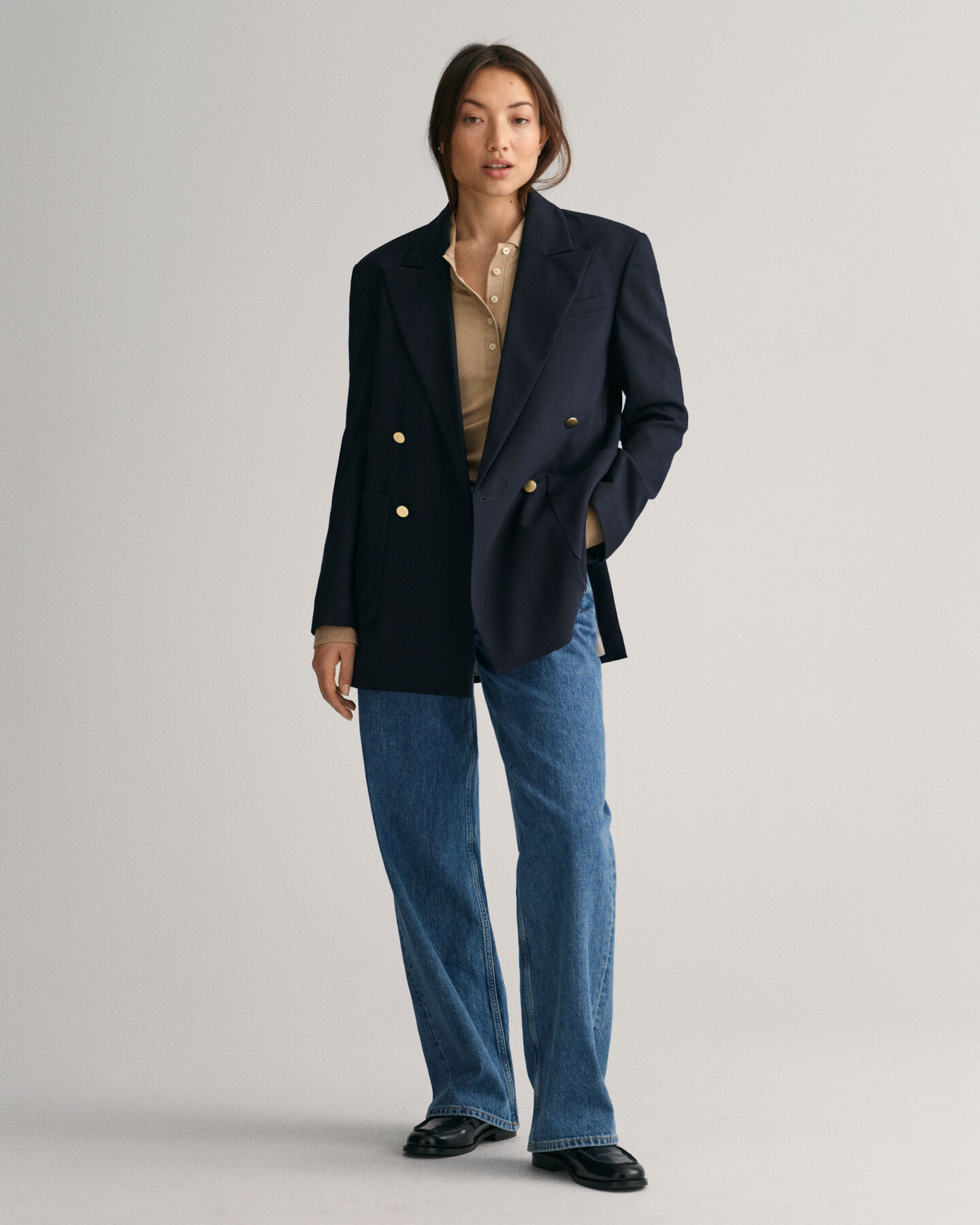 Detail langærmet poloskjorte med krave