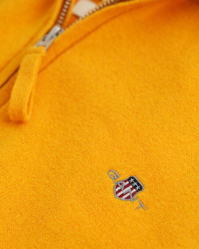 Sweater af ekstra fin lammeuld med halv lynlås