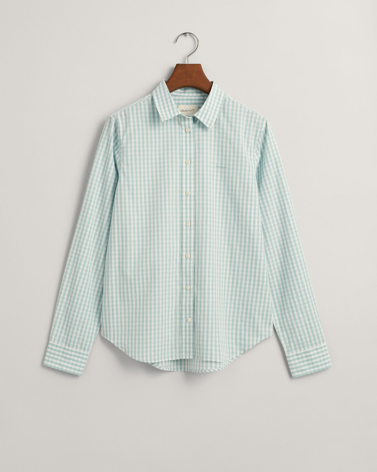 Regular fit gingham poplin skjorte