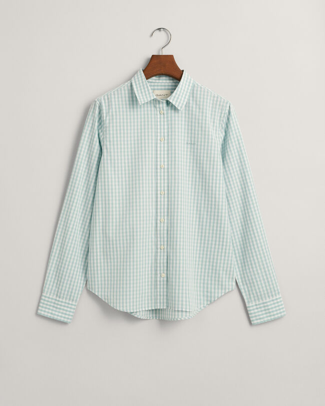 Regular fit gingham poplin skjorte