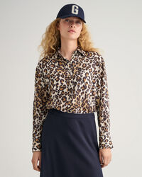 Relaxed fit Leopard modal skjorte