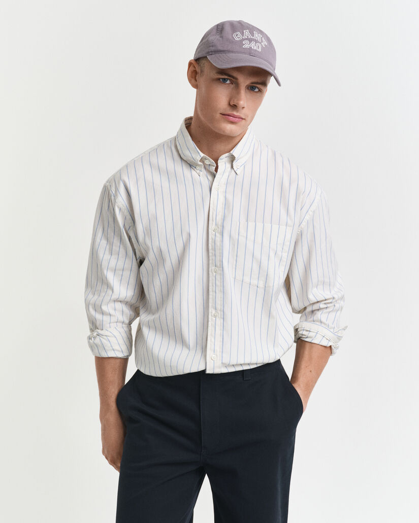 Relaxed fit Luxury Oxford skjorte med striber