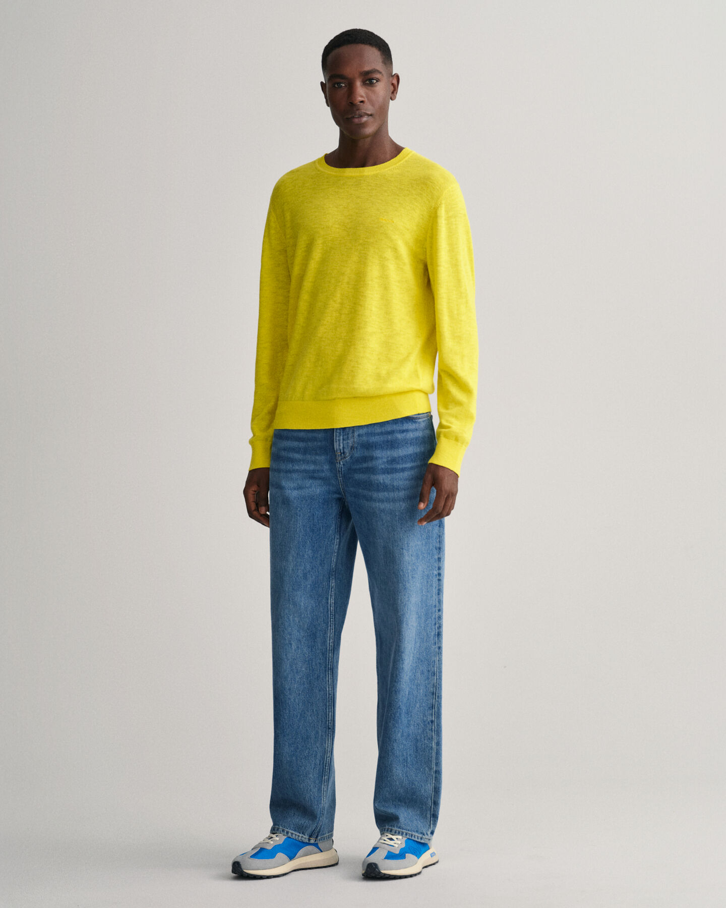 Crewneck sweater af bomuld og h&oslash;r