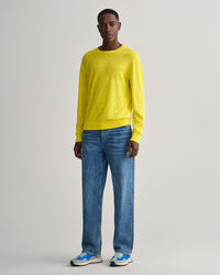 Crewneck sweater af bomuld og h&oslash;r