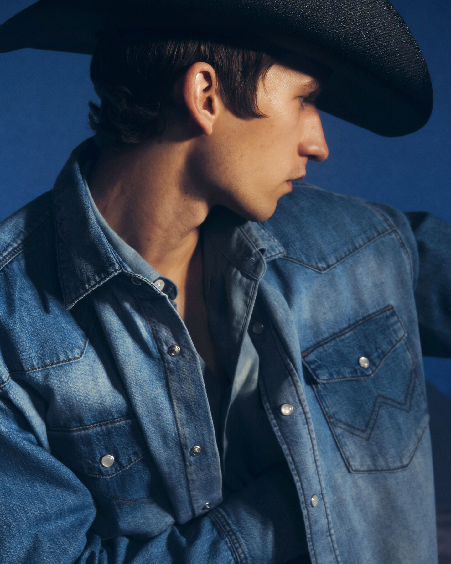 Wrangler x GANT Relaxed fit Western skjorte i denim