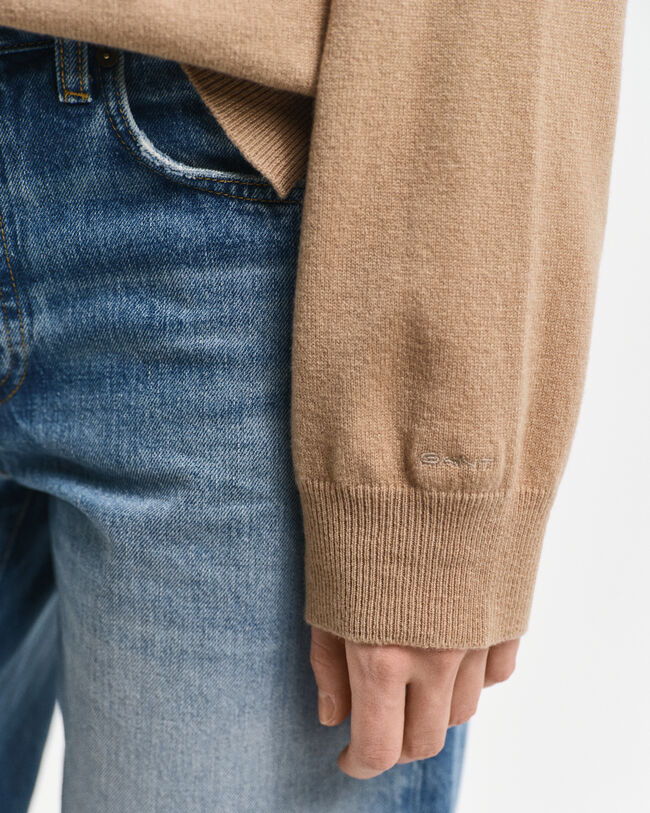 Crewneck sweater i ekstra fin lammeuld