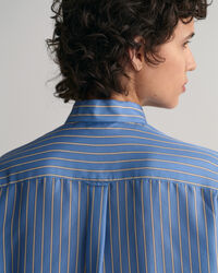 Silkebluse med striber og sløjfe