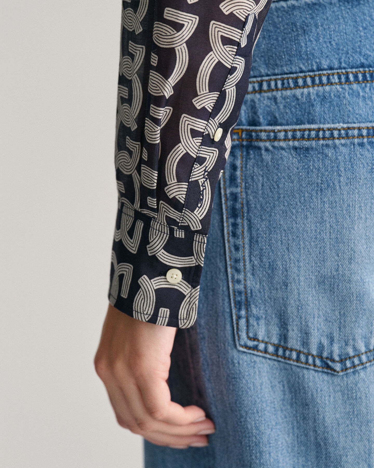 Relaxed fit G Patterned skjorte af bomuld og silke