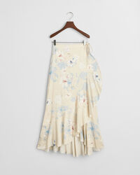 Fl&aelig;set sl&aring;-om nederdel med blomstertryk