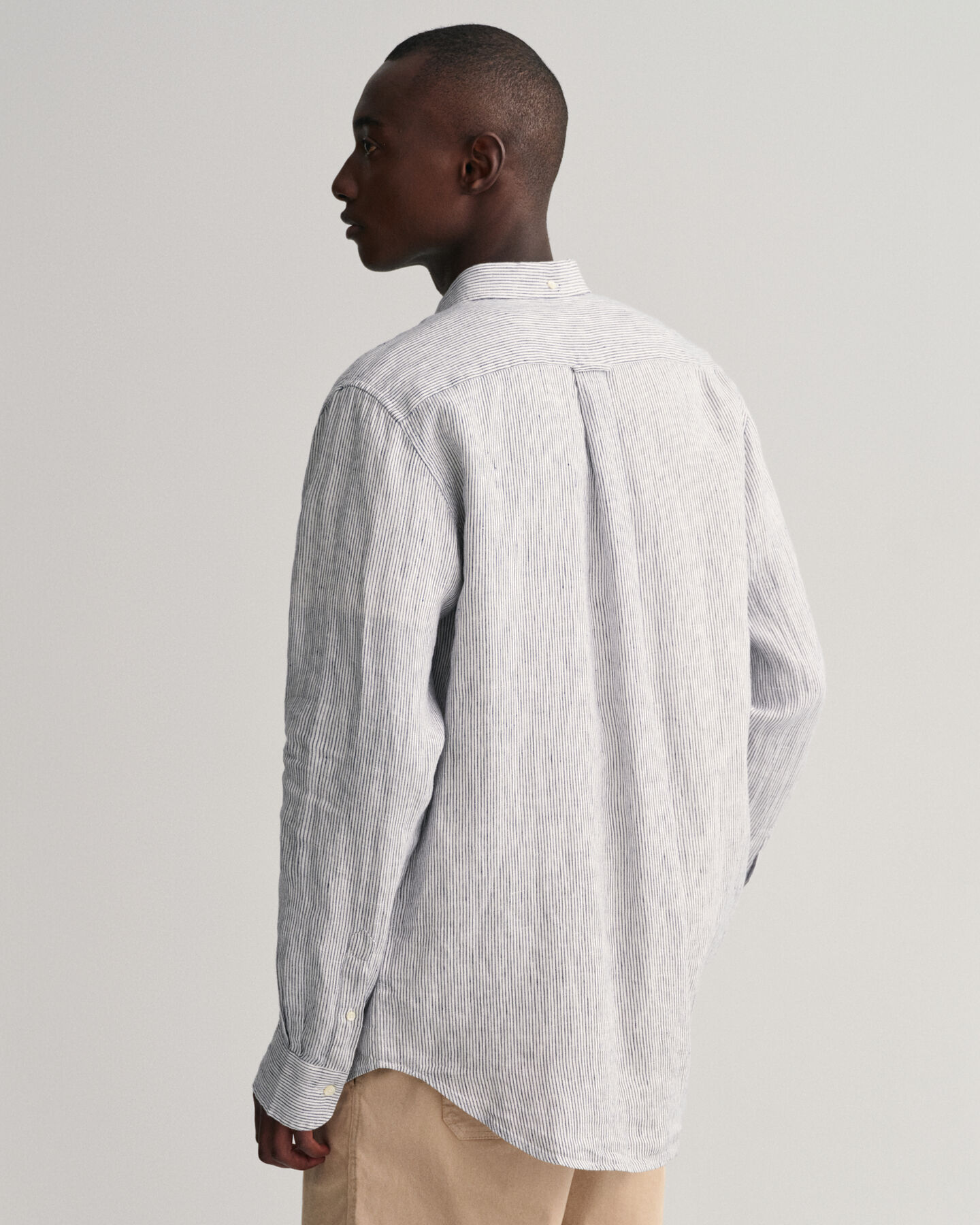 Regular fit stribet skjorte af h&oslash;r