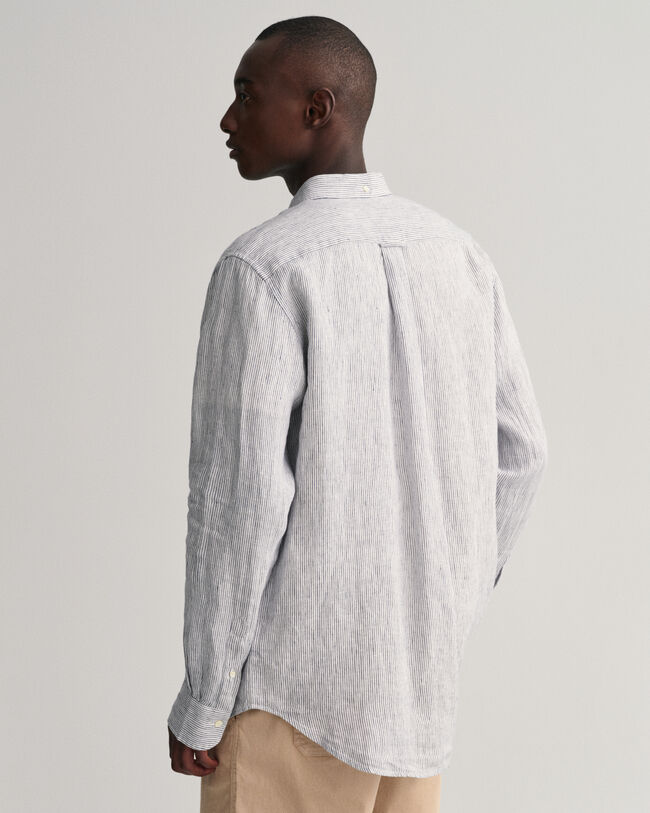 Regular fit stribet skjorte af h&oslash;r