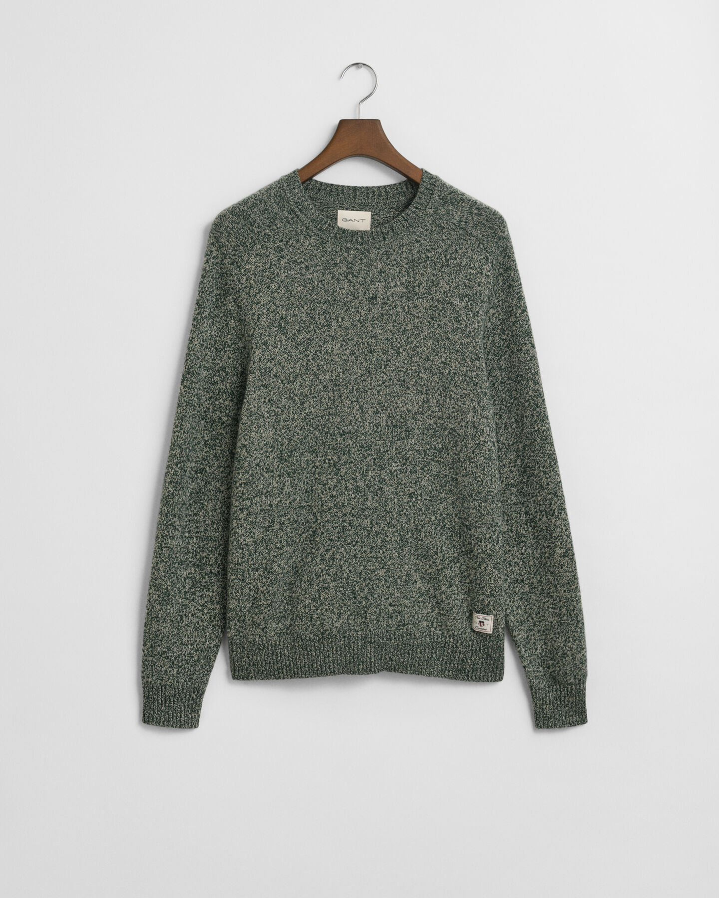 Sweater med crewneck i mouliné uldblanding