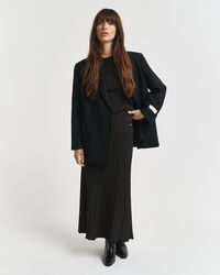 Kontrastfarvet ribstrikket nederdel