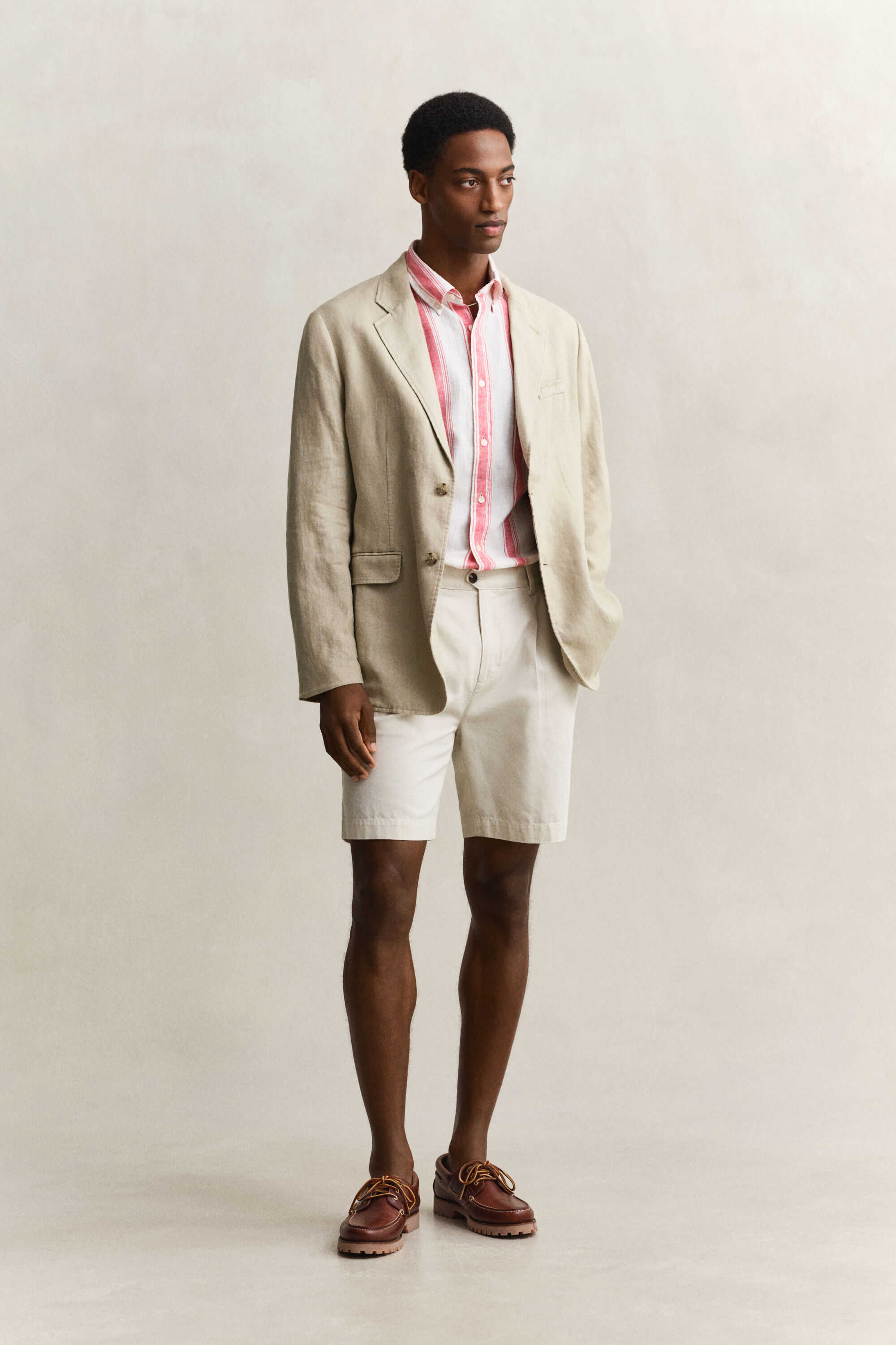 Stribet skjorte i hørblanding