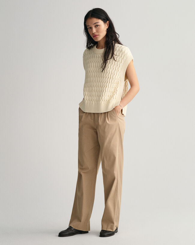 Tekstureret vest af bomuld med crewneck