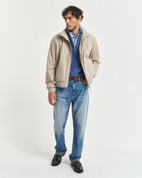 Cardigan af bomuldspiqué med lynlås