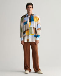 Relaxed fit jakkes&aelig;t-bukser af silke