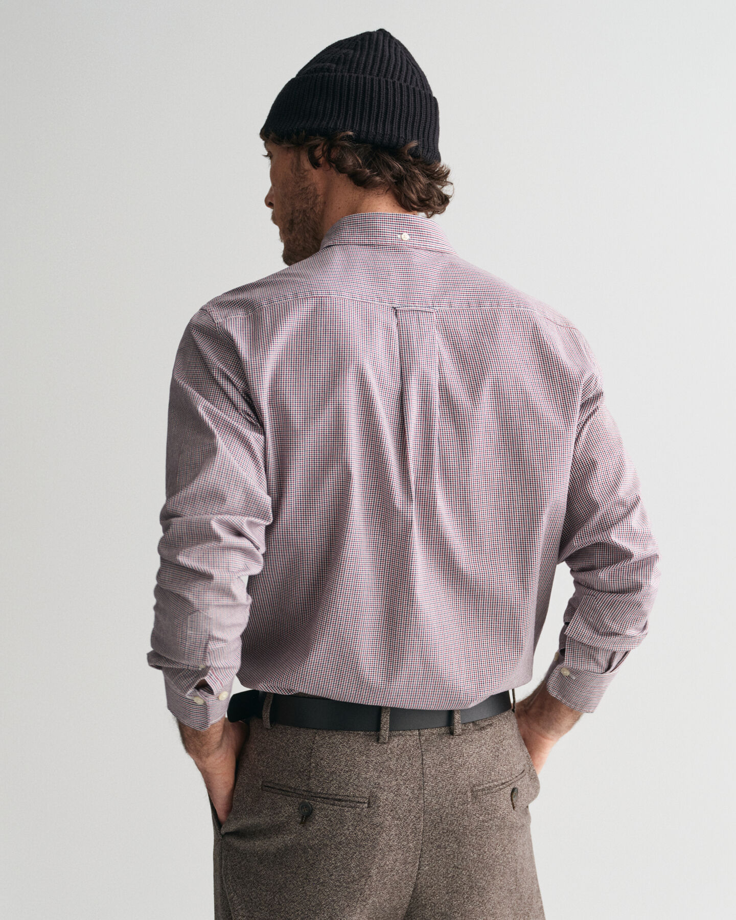 Regular fit Micro gingham poplin skjorte