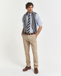 Regular fit klassisk poplin-skjorte med tern