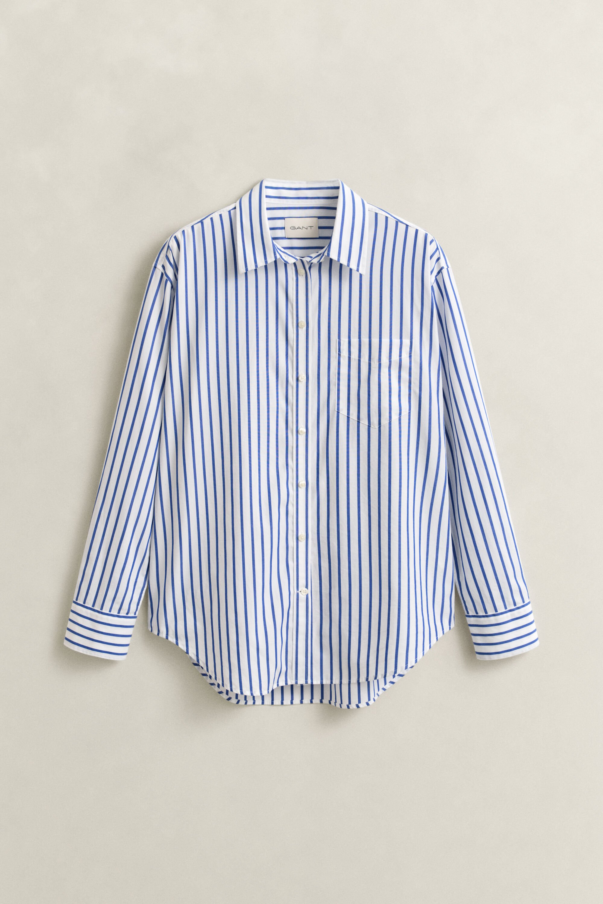 Relaxed fit klassisk stribet poplin-skjorte