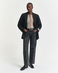 Cardigan af strækbomuld med kabelstrik