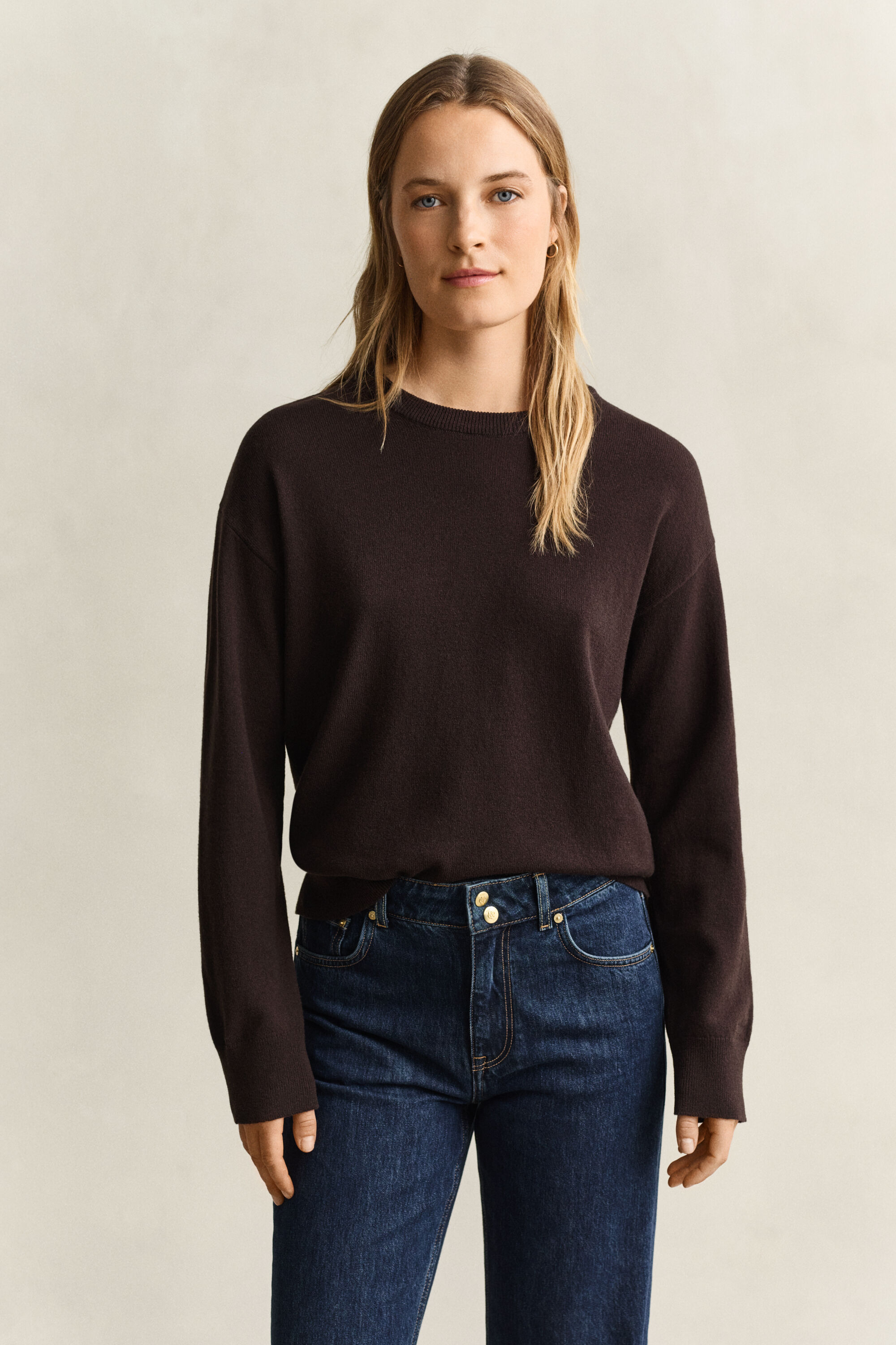 Crewneck sweater i ekstra fin lammeuld