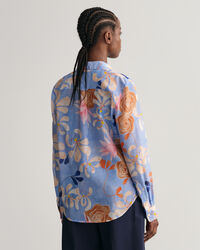 Regular fit bomuldssilkeskjorte med Floral-tryk