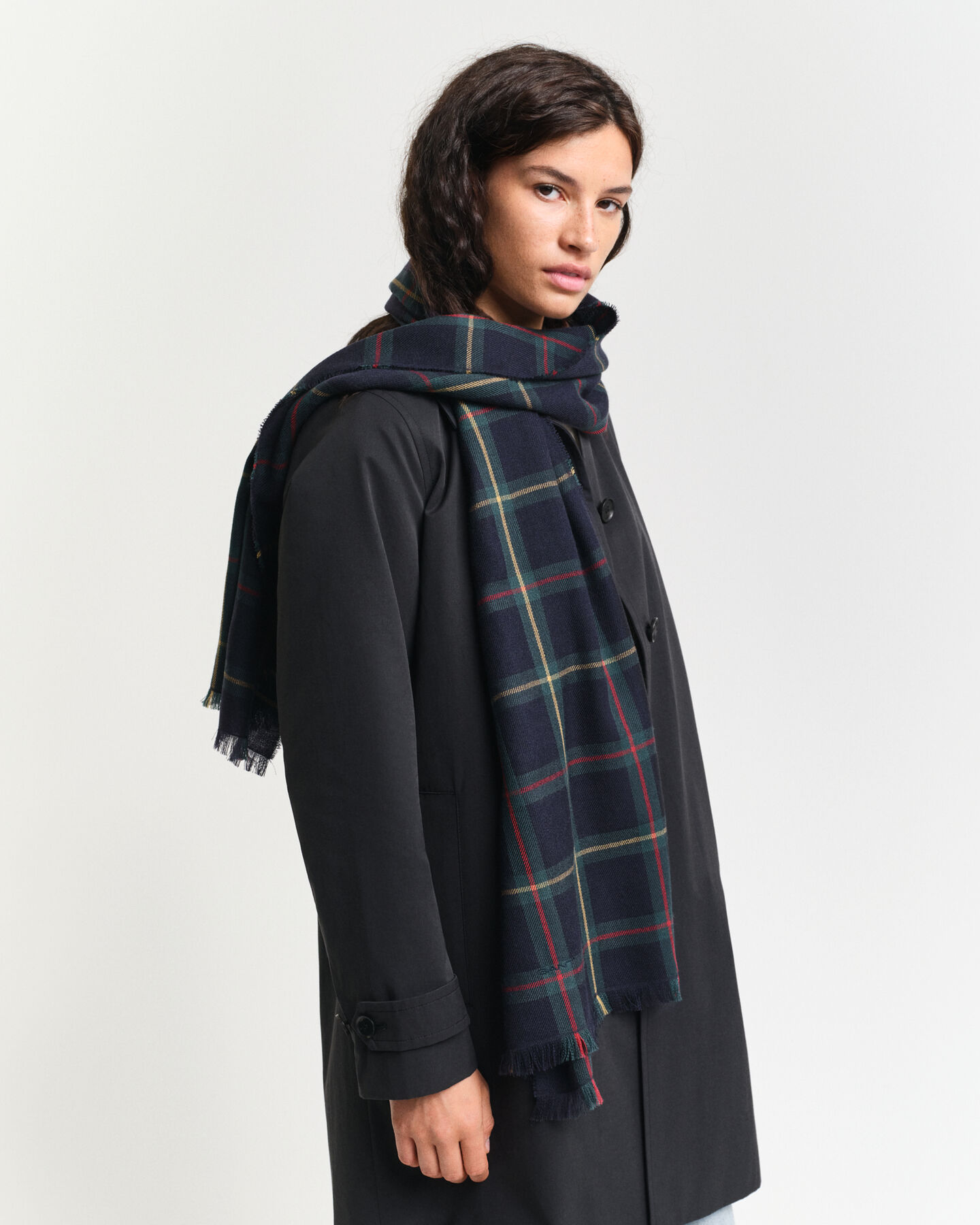 Ternet foulard tørklæde i merinould