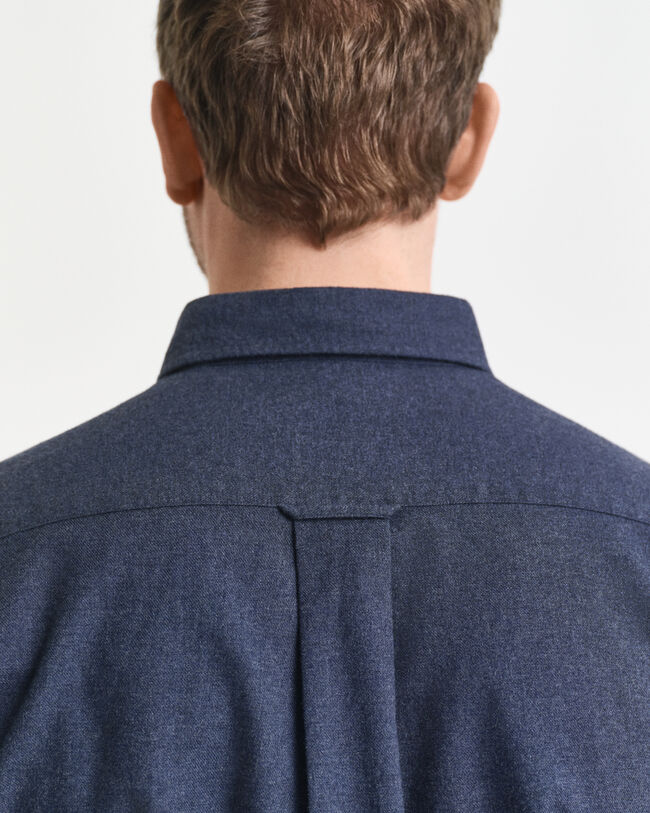 Regular fit melange flannelskjorte