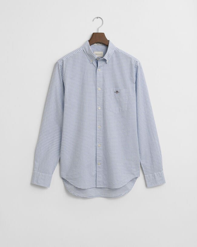 Regular fit klassisk poplin-skjorte med tern